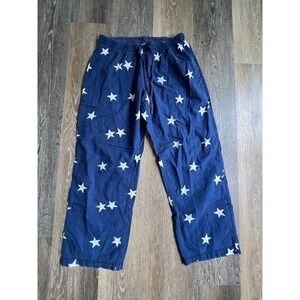 Gap‎ Pajama Pants Womens Medium Blue Star Print Drawstring Lounge Bottoms 1627